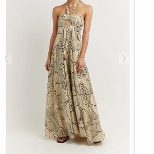 MALTA BLACK LINEN KNOT MIDI DRESS